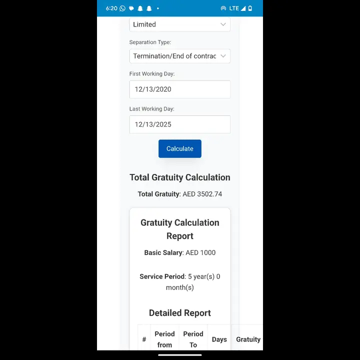 gratuity calculator uae app screenshot 3
