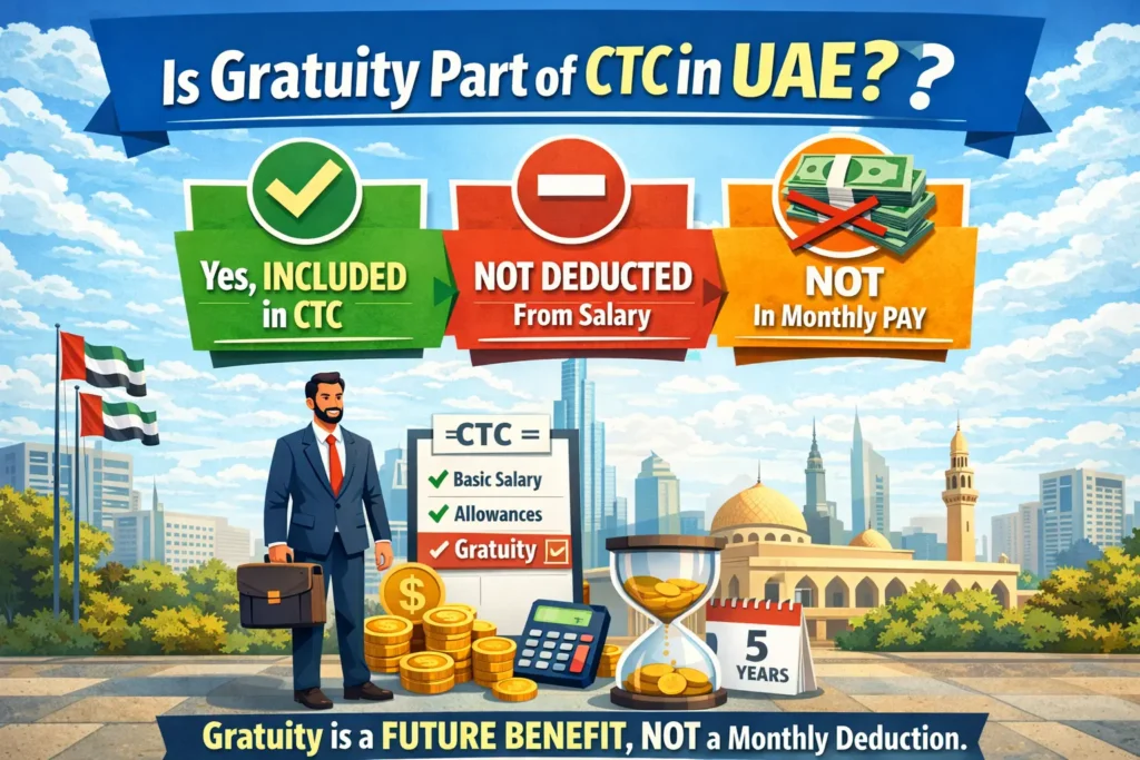Gratuity is part of CTC in UAE.
