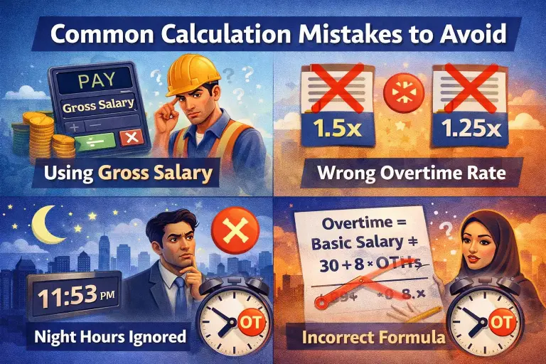 Common Calculation mistakes to avoid in Overtime Calculation in the UAE